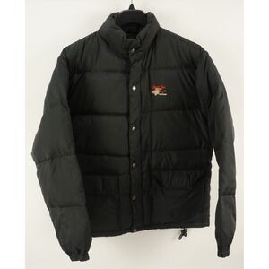 Chevignon Sport Togs Men's Medium Black Rip Stop Duck Down Hooded Puffer Jacket